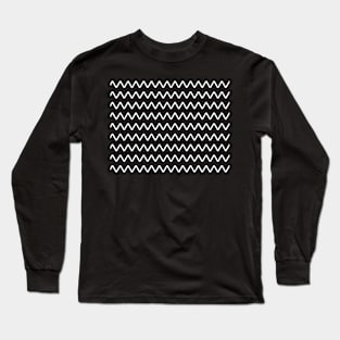 Black and White Zigag Pattern Long Sleeve T-Shirt